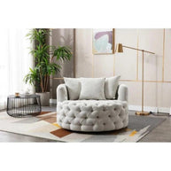 Madera Handmade Wide Tufted Barrel Arm Chair - WoodenTwist