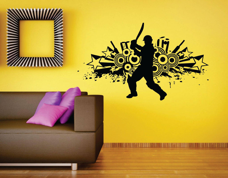 Cricketer Wall Sticker For Home Décor - WoodenTwist
