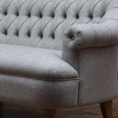Premium Compact 2 Seater Sofa With Legs In Teak Finish With Cushions - WoodenTwist