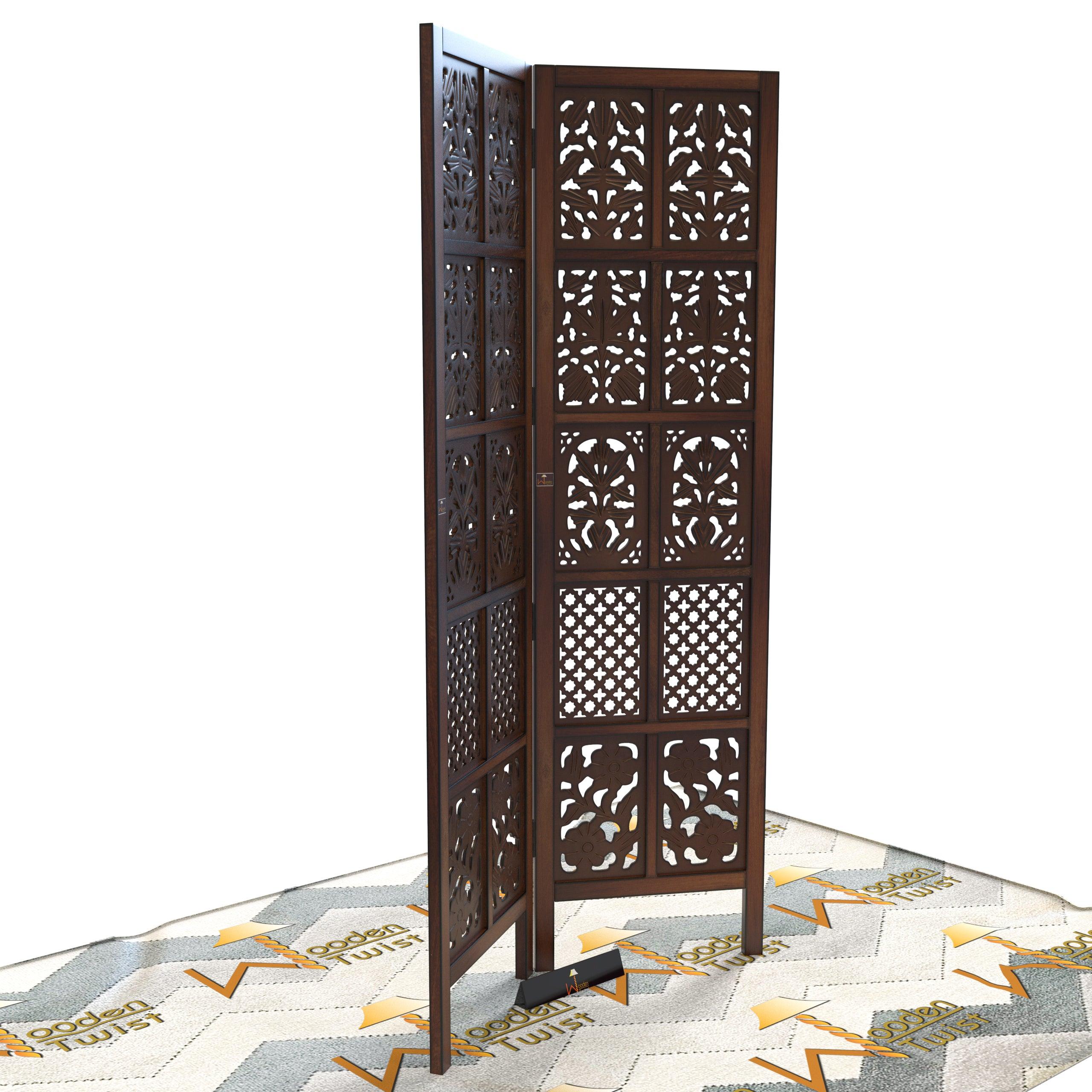 Solid Wood Room Divider (2 Panels) - WoodenTwist