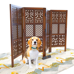 Pet Safety Gate Dogs Room Divider Separator Wooden Partition - WoodenTwist