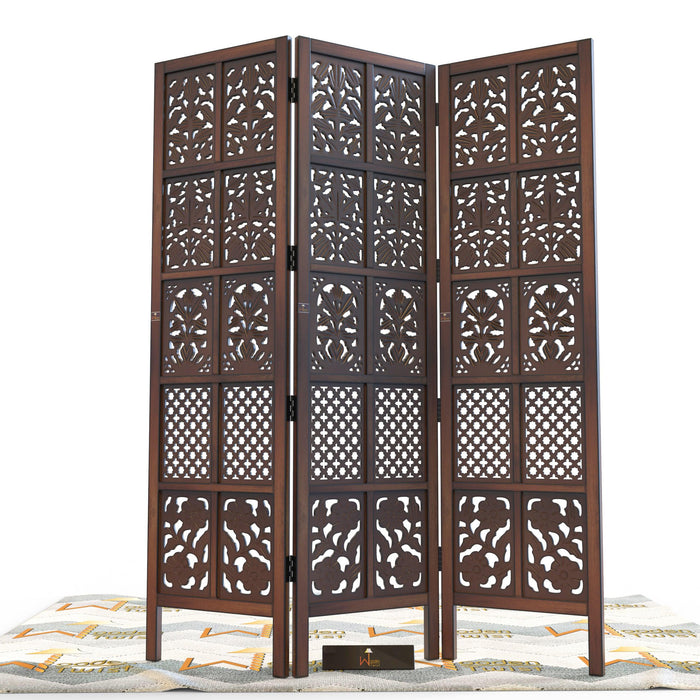 Wooden Room Divider/Wood Separator/Office Furniture/Wooden Partition 3 Panel - WoodenTwist