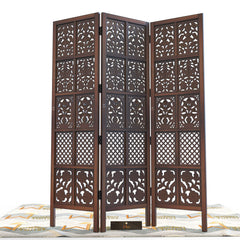 Wooden Room Divider/Wood Separator/Office Furniture/Wooden Partition 3 Panel - WoodenTwist