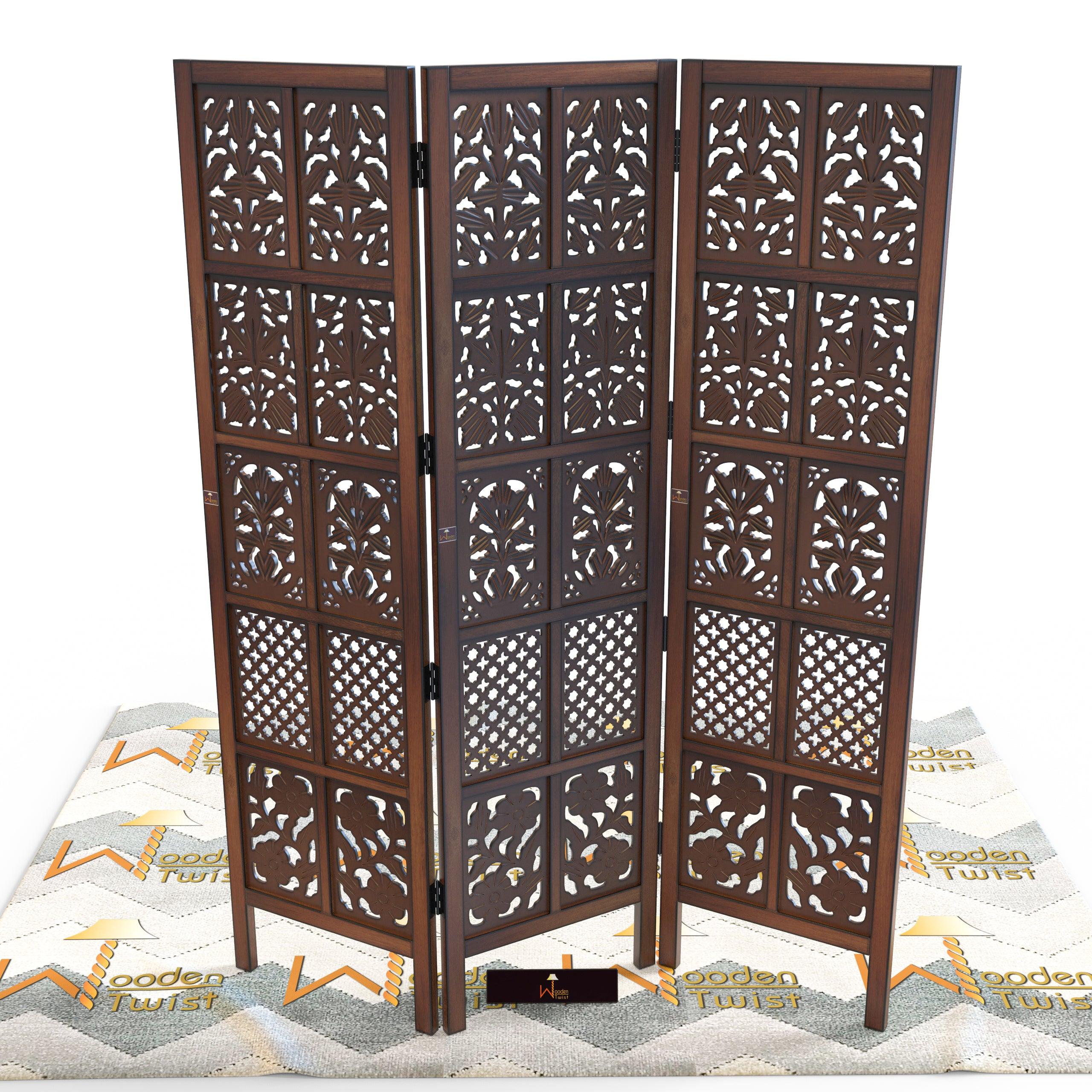 Wooden Room Divider/Wood Separator/Office Furniture/Wooden Partition 3 Panel - WoodenTwist