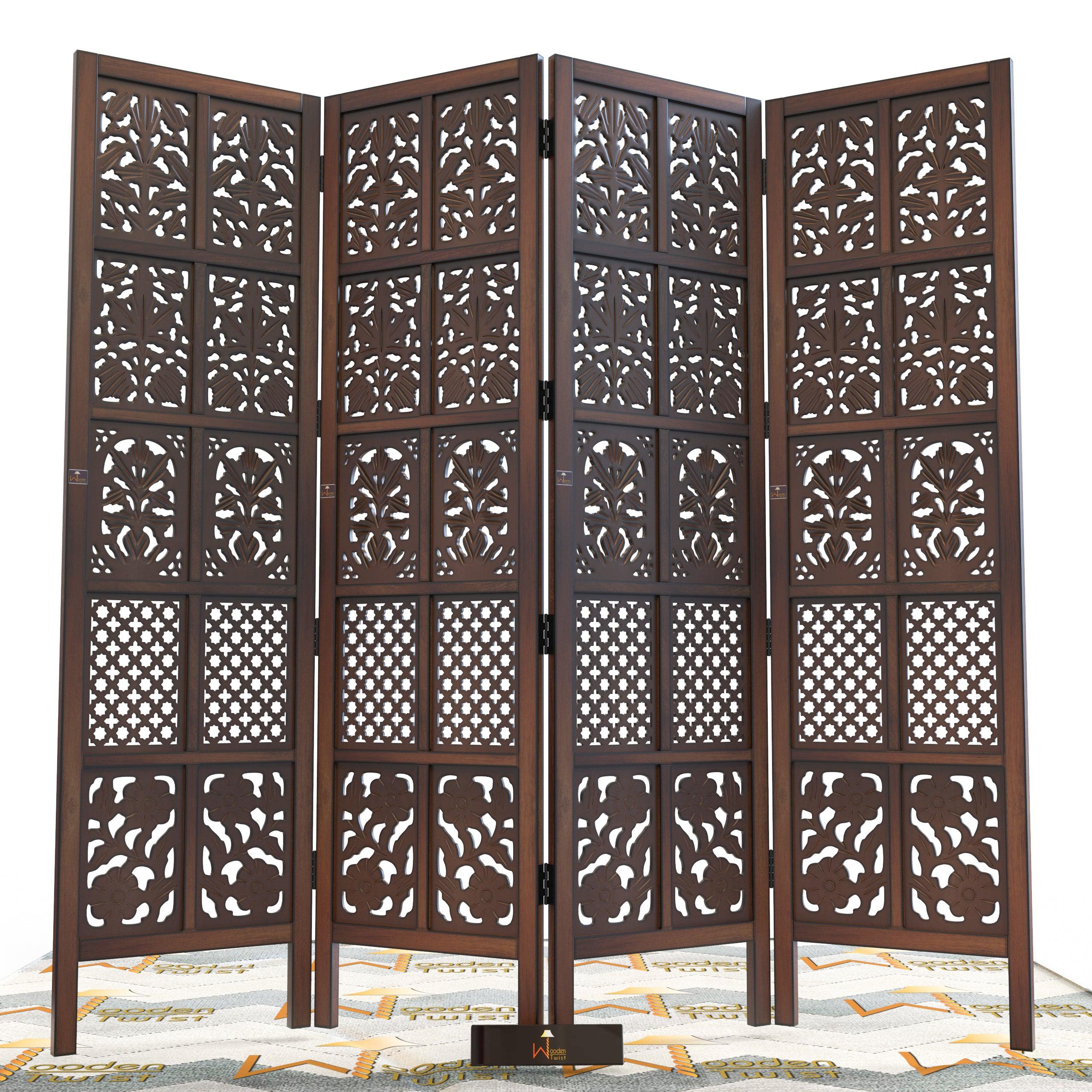 Wooden Room Divider/Wood Separator/Office Furniture/Wooden Partition 3 Panel - WoodenTwist