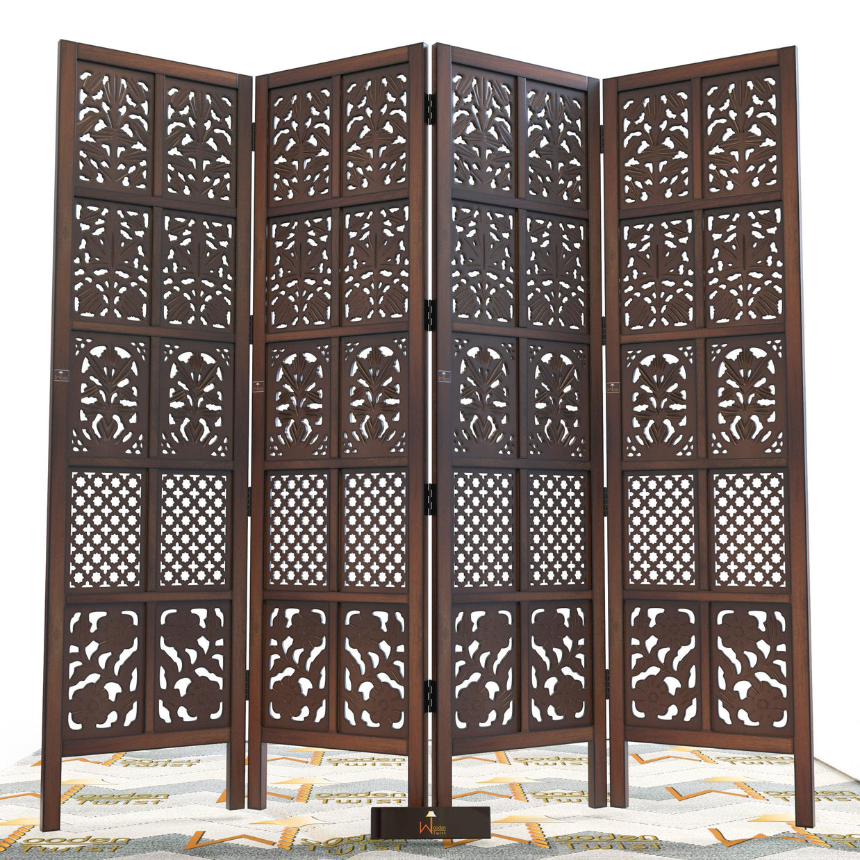 Wooden Room Divider/Wood Separator/Office Furniture/Wooden Partition 3 Panel - WoodenTwist