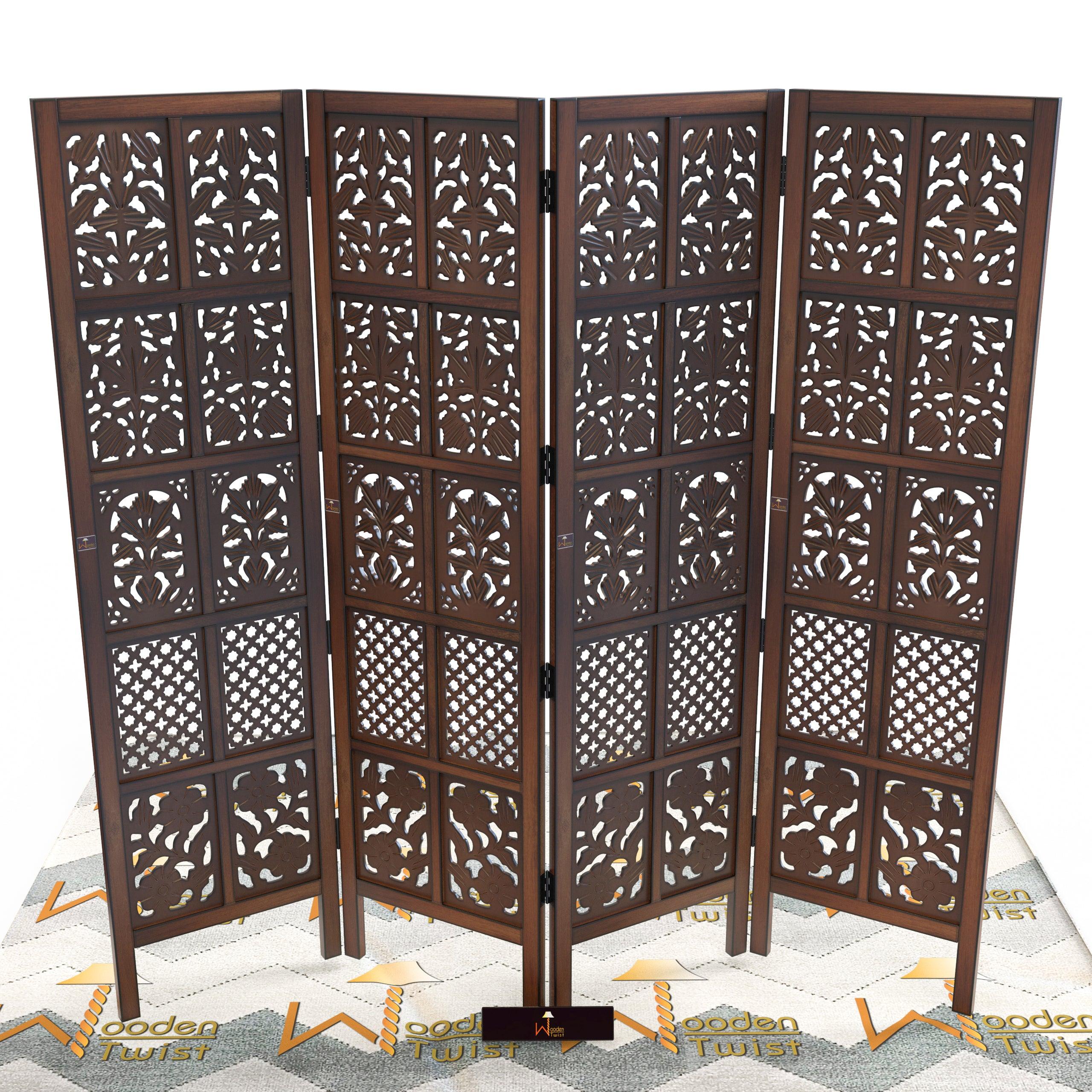 Wooden Room Divider/Wood Separator/Office Furniture/Wooden Partition 3 Panel - WoodenTwist