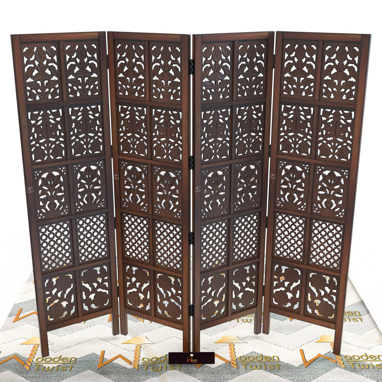 Wooden Room Divider/Wood Separator/Office Furniture/Wooden Partition 3 Panel - WoodenTwist