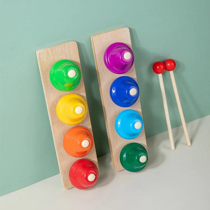 Montessori Wooden Board with Bell Xylophone Musical Chime with Sticks - WoodenTwist