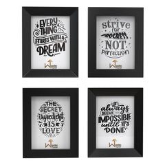 Motivational And Inspiring Quotes Wooden Wall Photo Frame For Gifts Home Decorative Office (Set of 4) - WoodenTwist