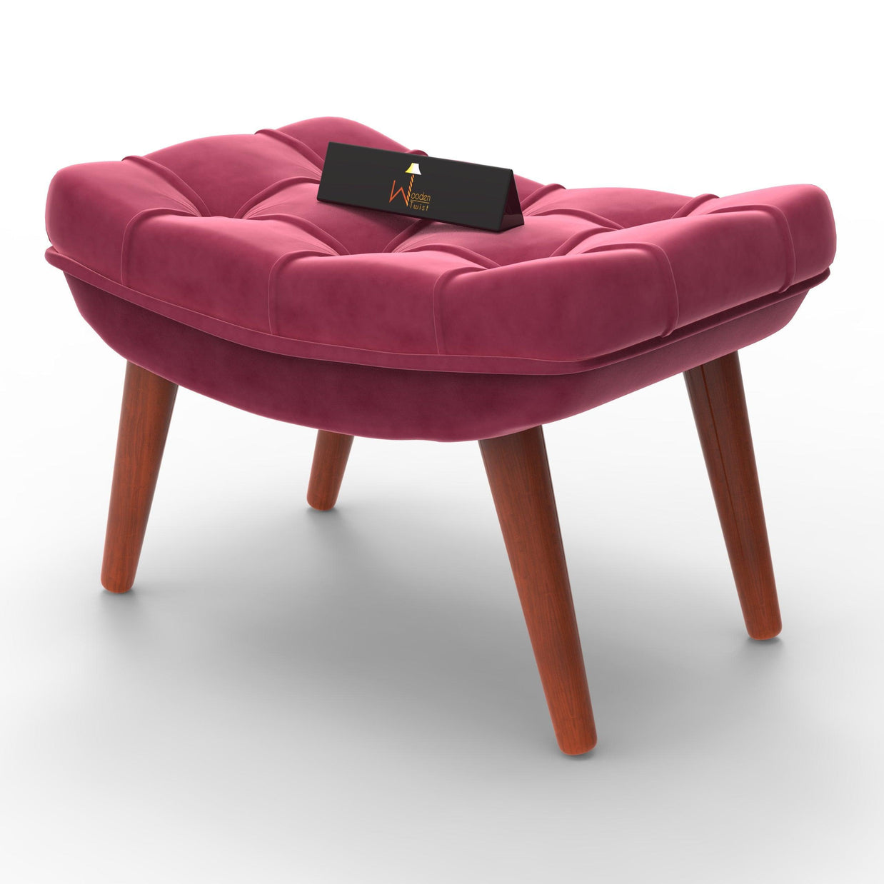 Stool for Living Room Soft Fabric Comfortable Cushion Ottoman Footrest - WoodenTwist