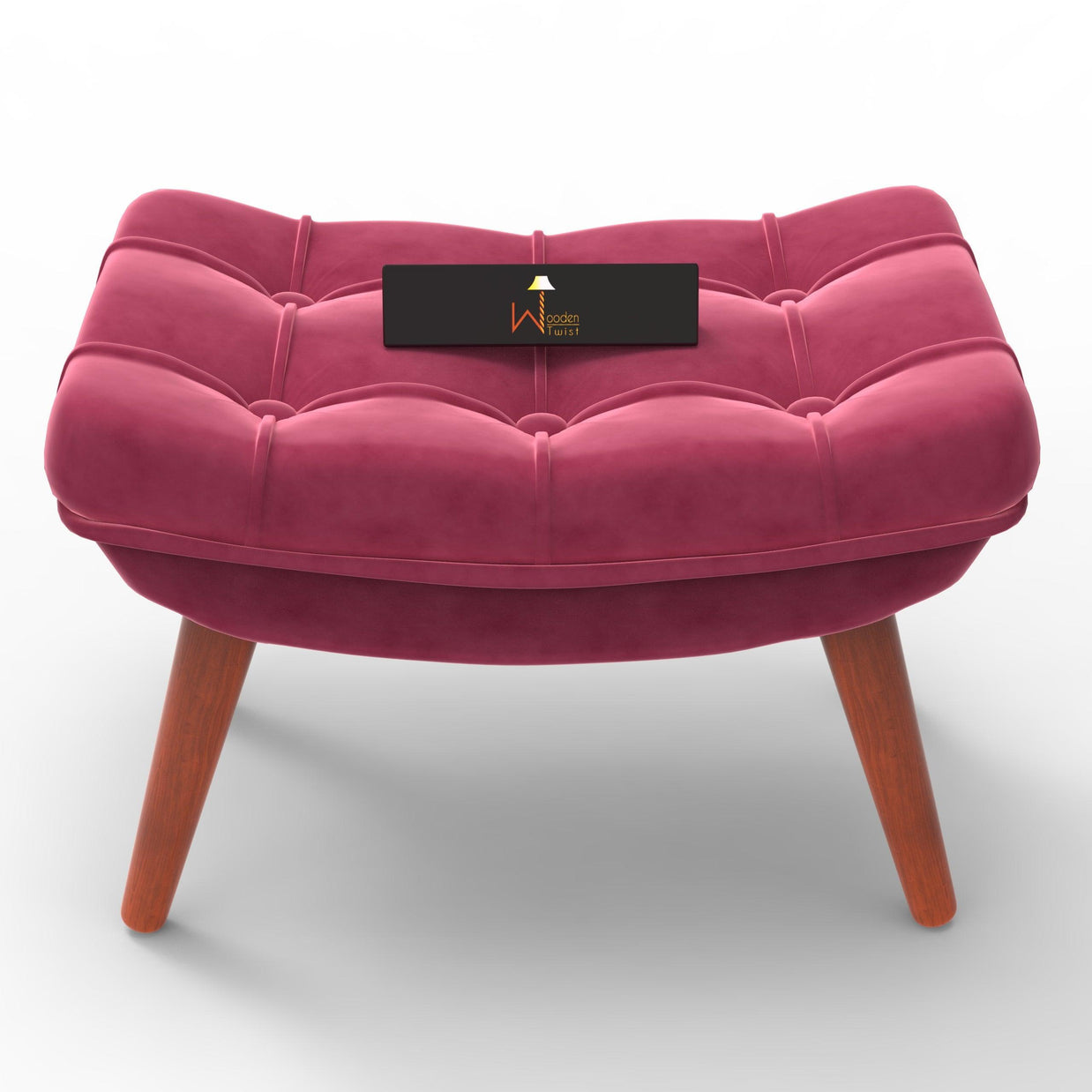 Stool for Living Room Soft Fabric Comfortable Cushion Ottoman Footrest - WoodenTwist
