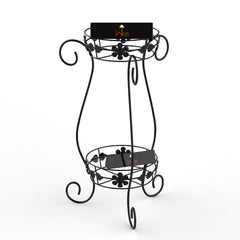 Metal Flower Pot Stand‎ (Black) - WoodenTwist