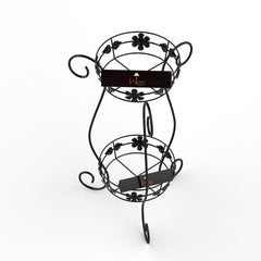 Metal Flower Pot Stand‎ (Black) - WoodenTwist