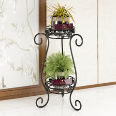 Metal Flower Pot Stand‎ (Black) - WoodenTwist