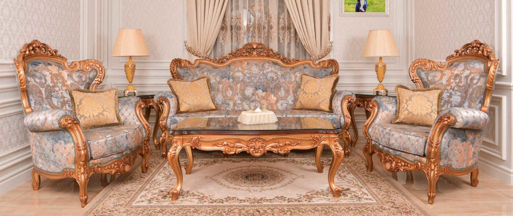 Classic Carved Sofa Set With Table