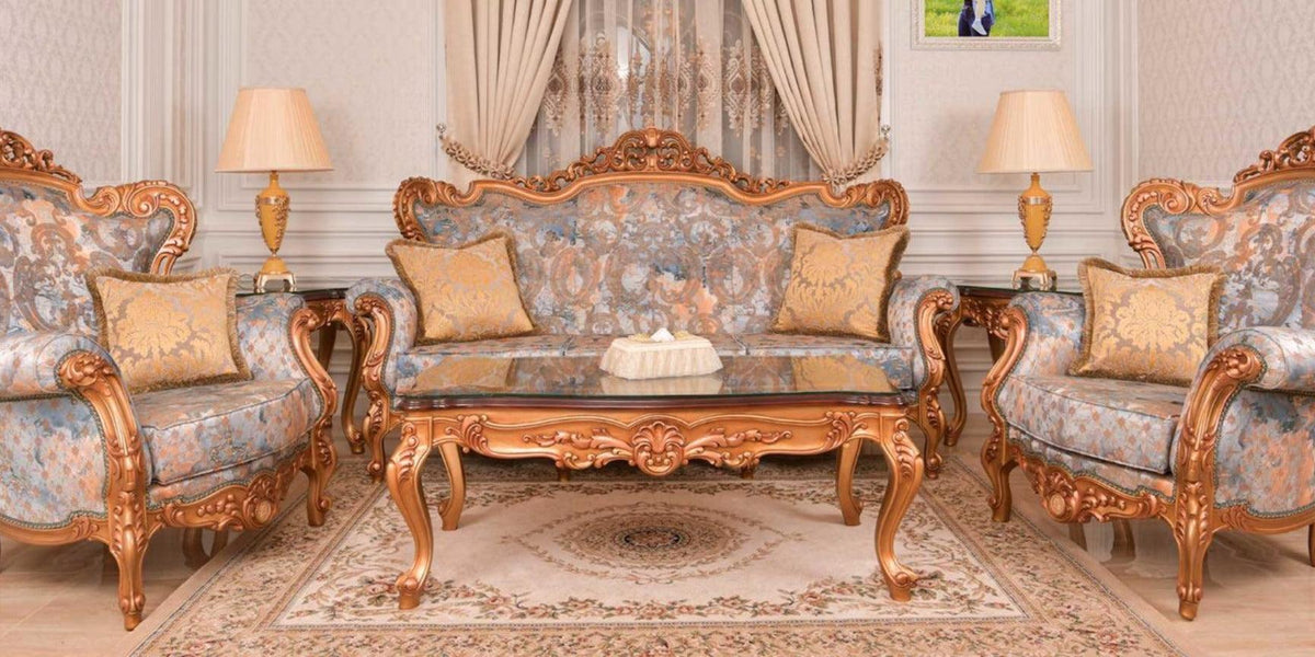 Buy Classic Carved Sofa Set with Table in Premium Finish Maharaja Sofa  Online Wooden Twist — WoodenTwist