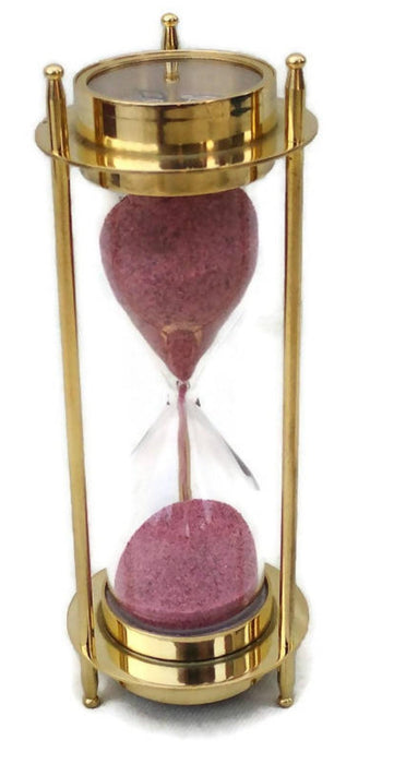 5 Minutes Brass Sand Timer Hourglass Timer - WoodenTwist