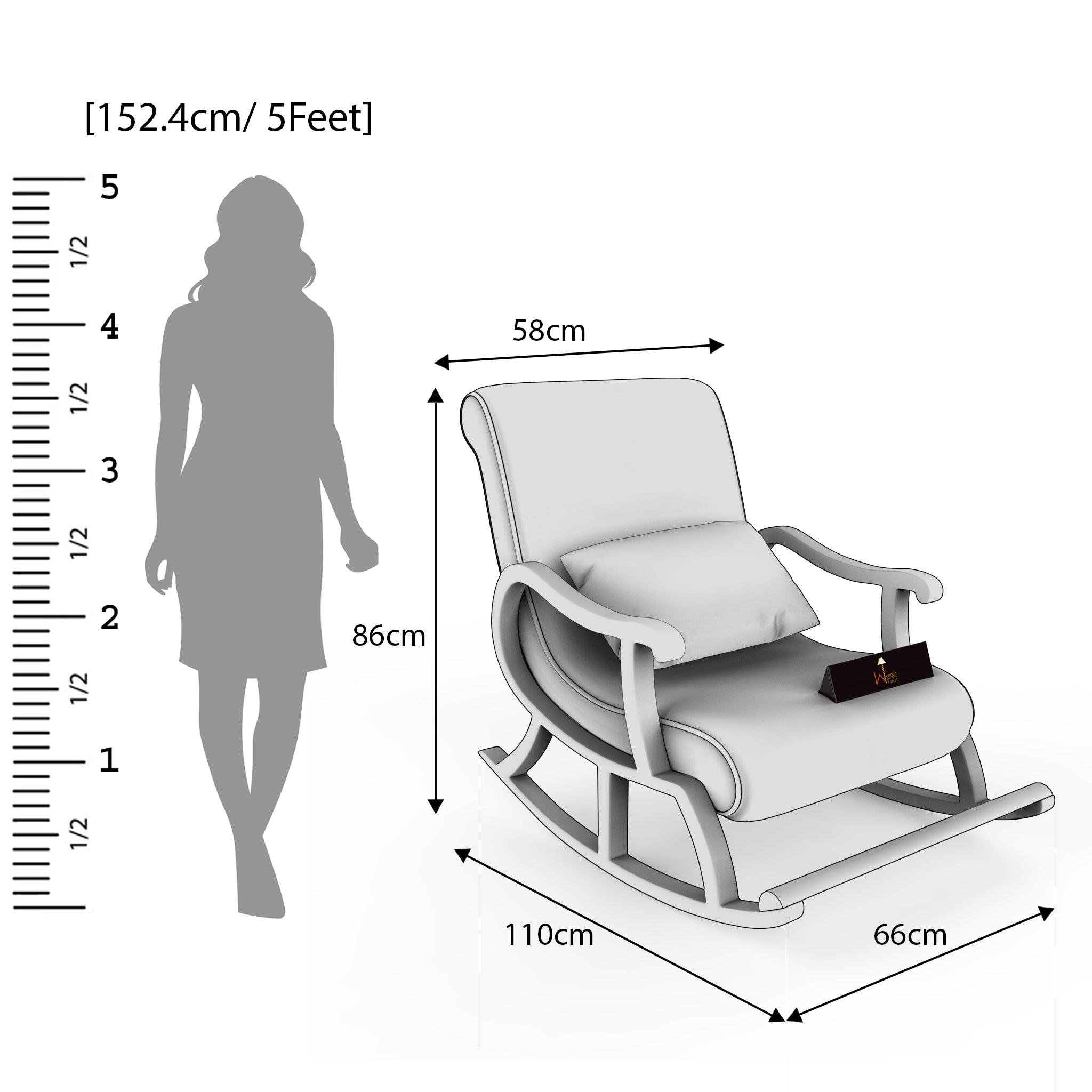 Recliner Rocking Chair In Premium - WoodenTwist