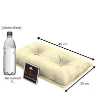 Fabrahome Button Tufted Rectangular Fiber Pillow Set of 2 ( Beige ) - WoodenTwist