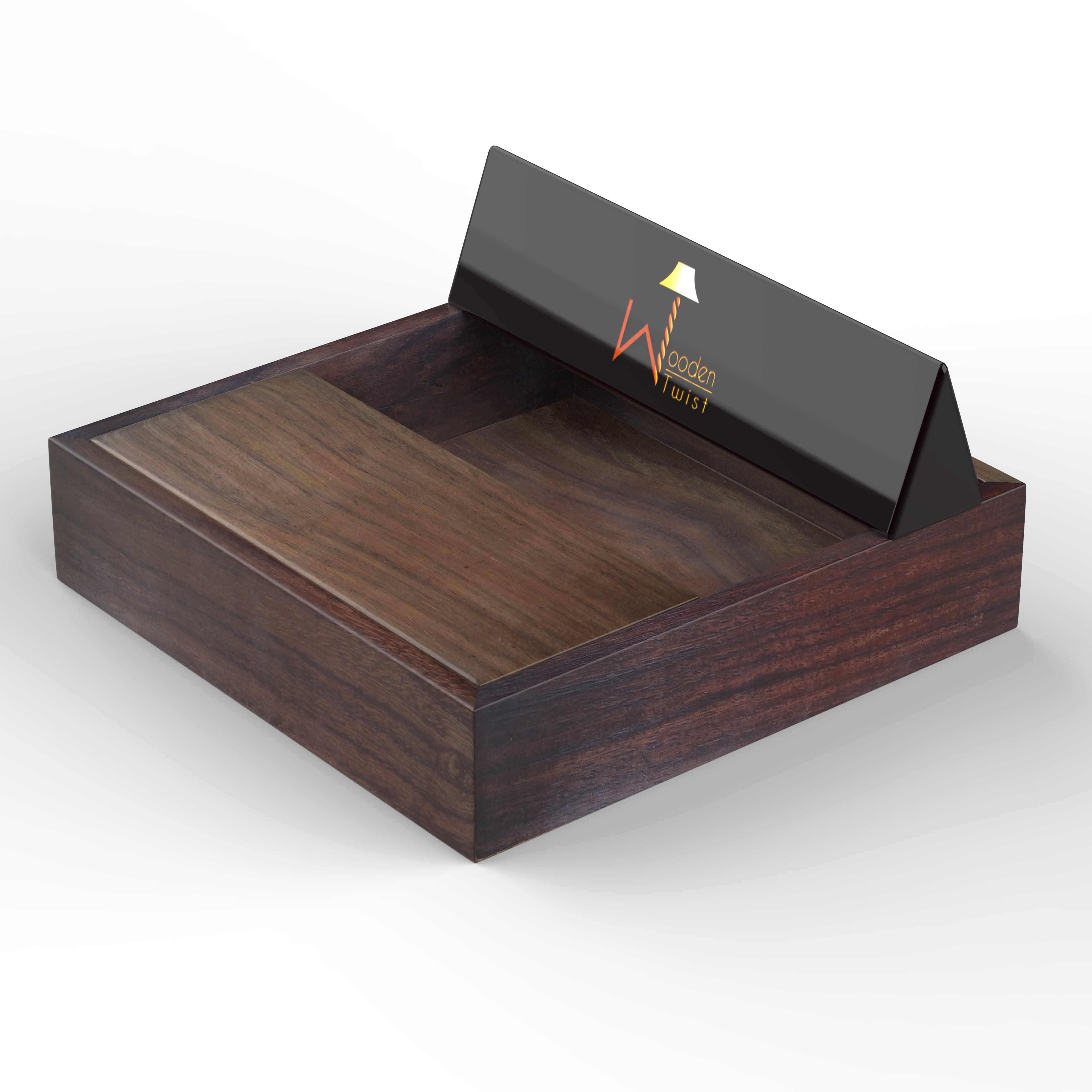 Square Plain Napkin Holder in Sheesham Wood - WoodenTwist