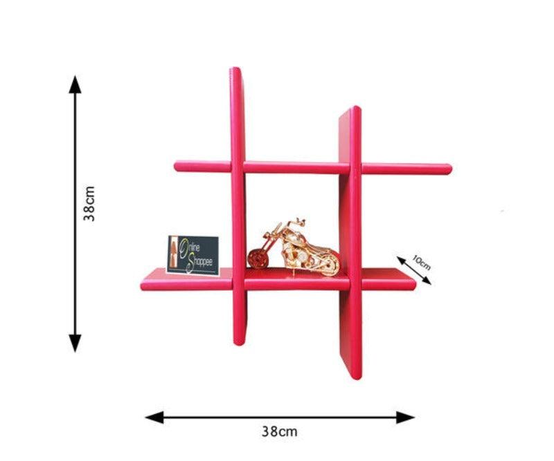 Wooden Criss Cross Floating Shelf - WoodenTwist