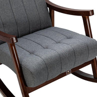 Risco Rocking Chair With Button Tufted Back ( Grey ) - WoodenTwist