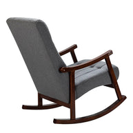 Risco Rocking Chair With Button Tufted Back ( Grey ) - WoodenTwist