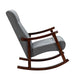 Risco Rocking Chair With Button Tufted Back ( Grey ) - WoodenTwist