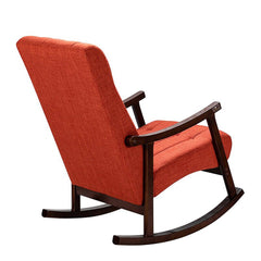 Risco Rocking Chair With Button Tufted Back (Red) - WoodenTwist