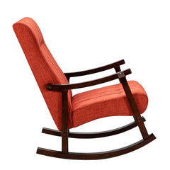 Risco Rocking Chair With Button Tufted Back (Red) - WoodenTwist