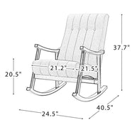 Risco Rocking Chair With Button Tufted Back (Red) - WoodenTwist