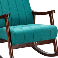 Risco Rocking Chair With Button Tufted Back (Teal) - WoodenTwist