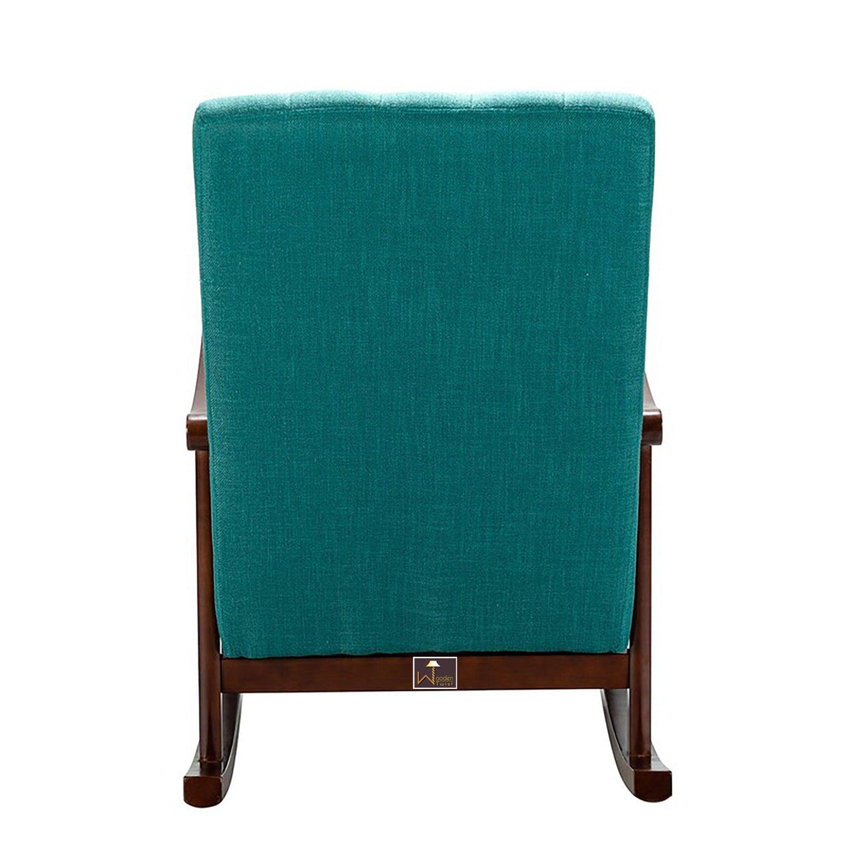Risco Rocking Chair With Button Tufted Back (Teal) - WoodenTwist