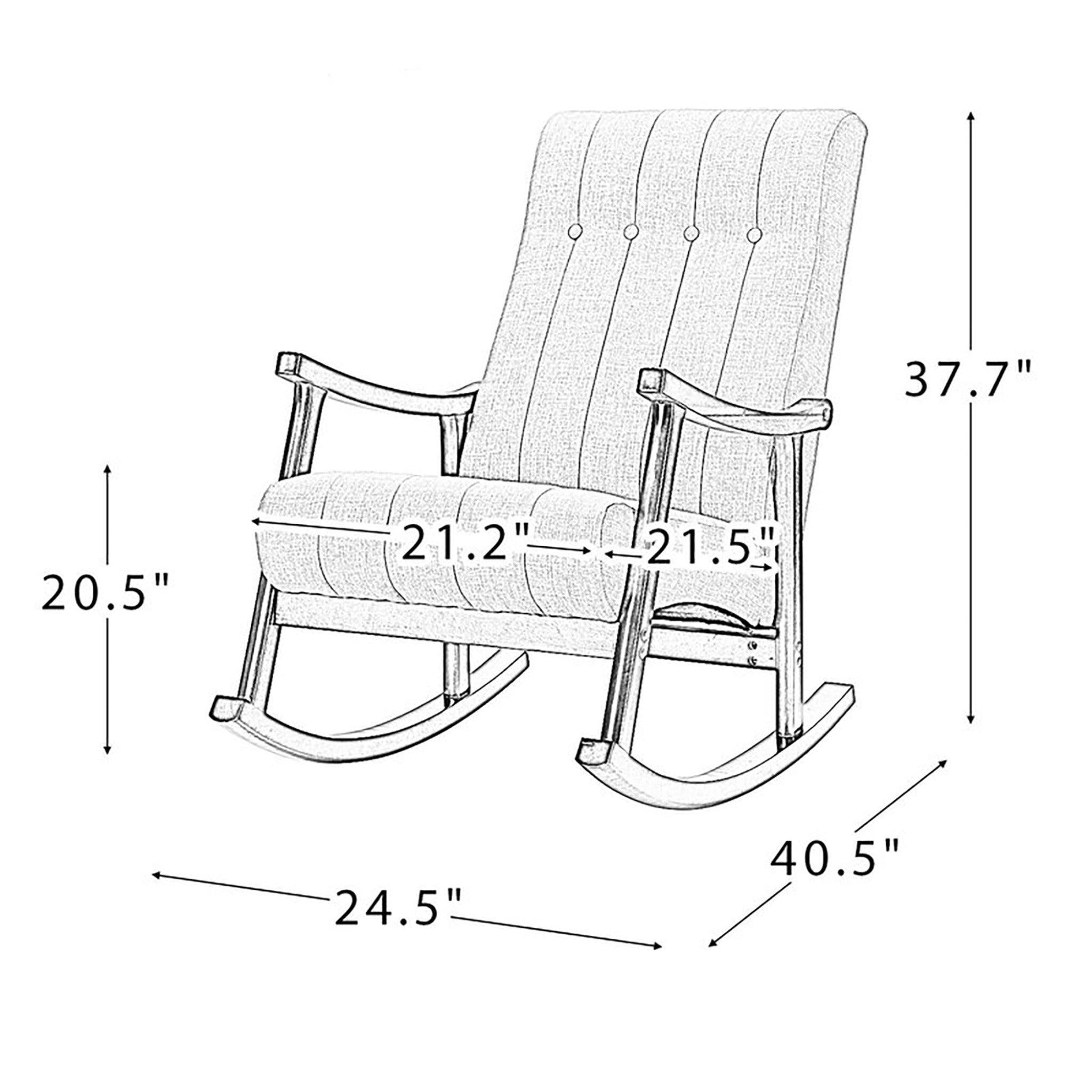 Risco Rocking Chair With Button Tufted Back (Teal) - WoodenTwist