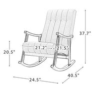 Risco Rocking Chair With Button Tufted Back (Teal) - WoodenTwist