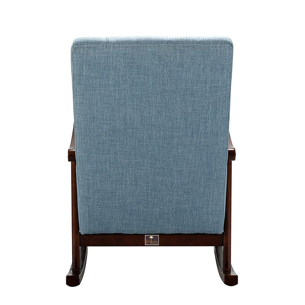 Risco Rocking Chair With Button Tufted Back (Blue) - WoodenTwist