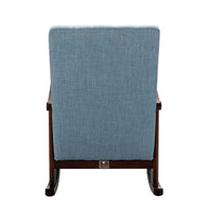 Risco Rocking Chair With Button Tufted Back (Blue) - WoodenTwist