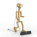 Wooden Robot Shaped LED Lamp (Pinewood)