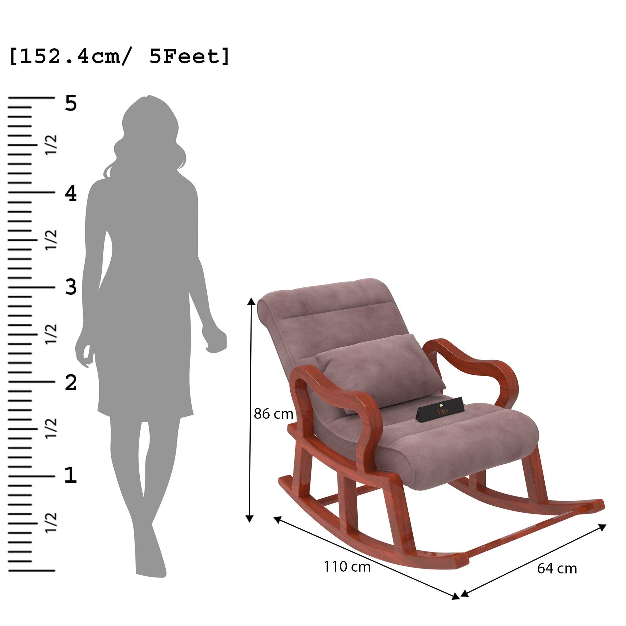 Recliner Wooden Rocking Chair with Footrest - WoodenTwist