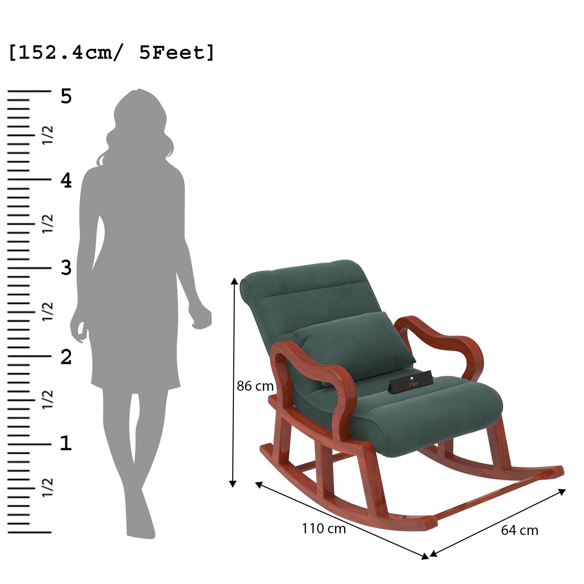 Recliner Wooden Rocking Chair with Footrest - WoodenTwist