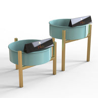Modern Champagne Planter Stand (Set of 2) - WoodenTwist