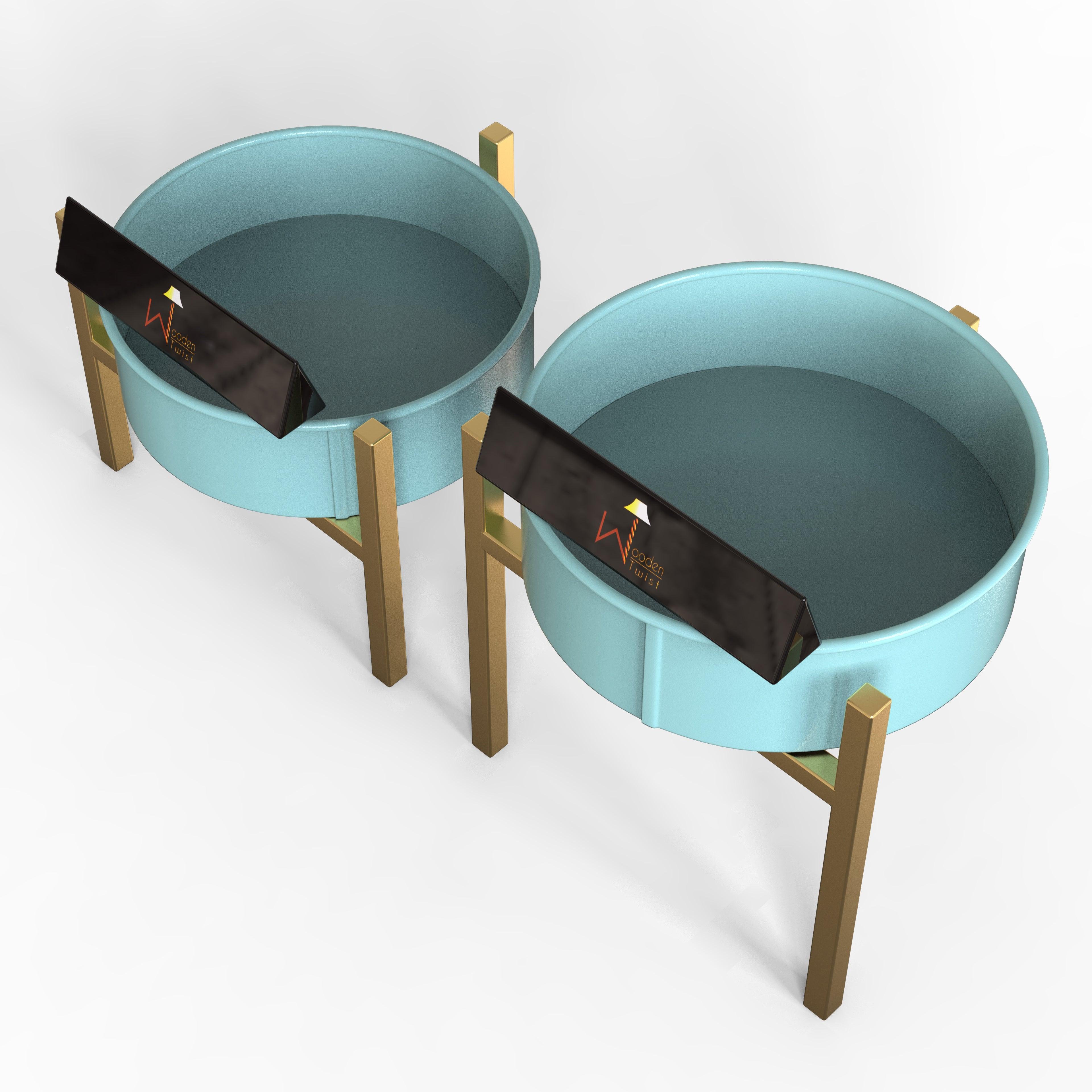 Modern Champagne Planter Stand (Set of 2) - WoodenTwist