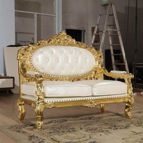 Beautiful Royal Antique Gold Carved Sofa - WoodenTwist