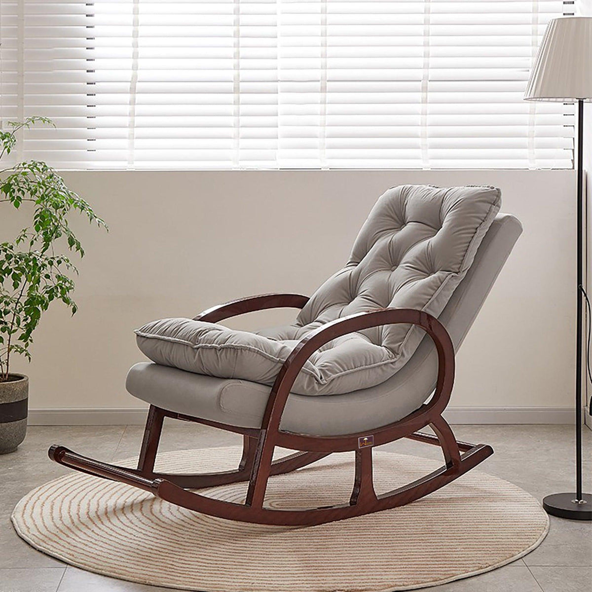 Wooden Rocking Chair Colonial and Traditional Super Comfortable Cushion  (Honey Finish)