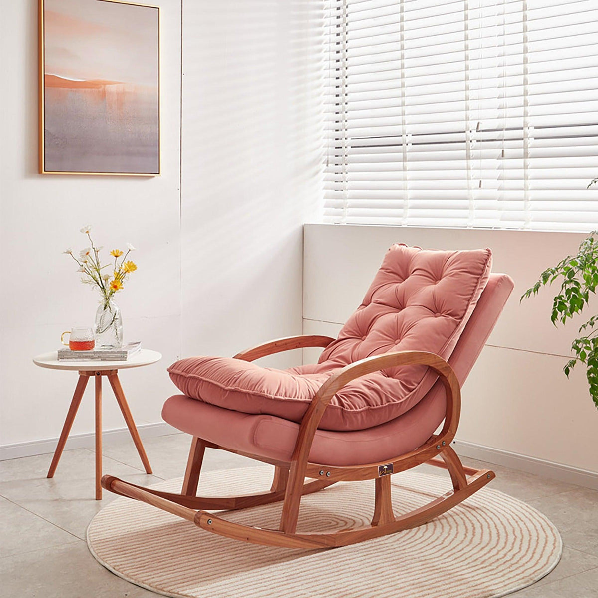 Wooden Rocking Chair Colonial and Traditional Super Comfortable Cushion (Honey Finish) - WoodenTwist