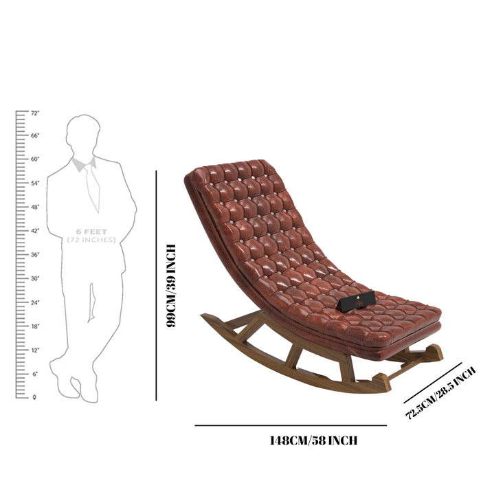 Luxurious Large Rocking Chair in Premium Sheesham Wood - WoodenTwist