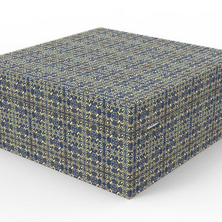 Square Antique Print Wooden Jewellery Box - Angle View