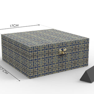 Square Antique Print Wooden Jewellery Box - Lifestyle Shot