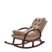 Wooden Rocking Chair Colonial and Traditional Super Comfortable Cushion (Walnut Finish) - WoodenTwist